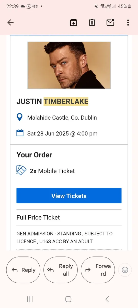Justin timberlake tickets