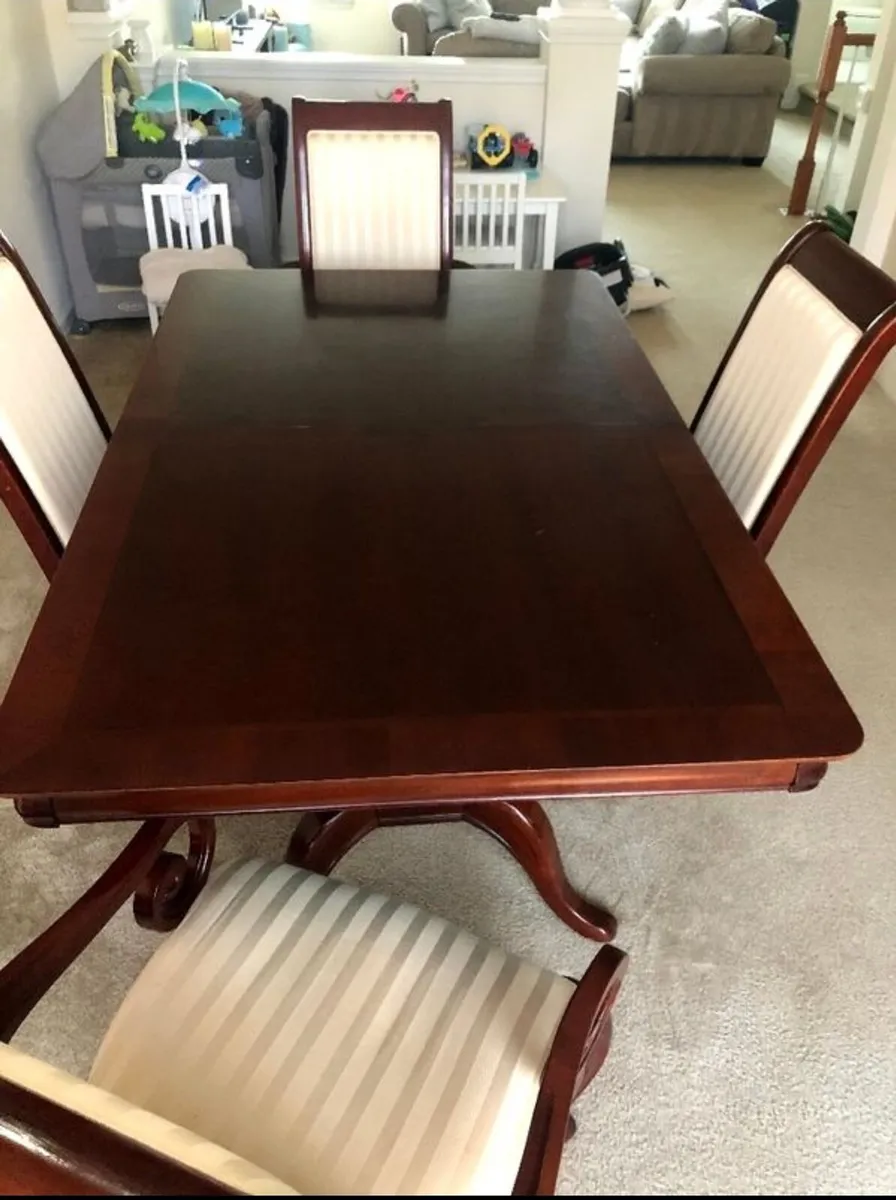 Luxury Cherrywood Dining Table w/ 6[2 King] Chairs - Image 1
