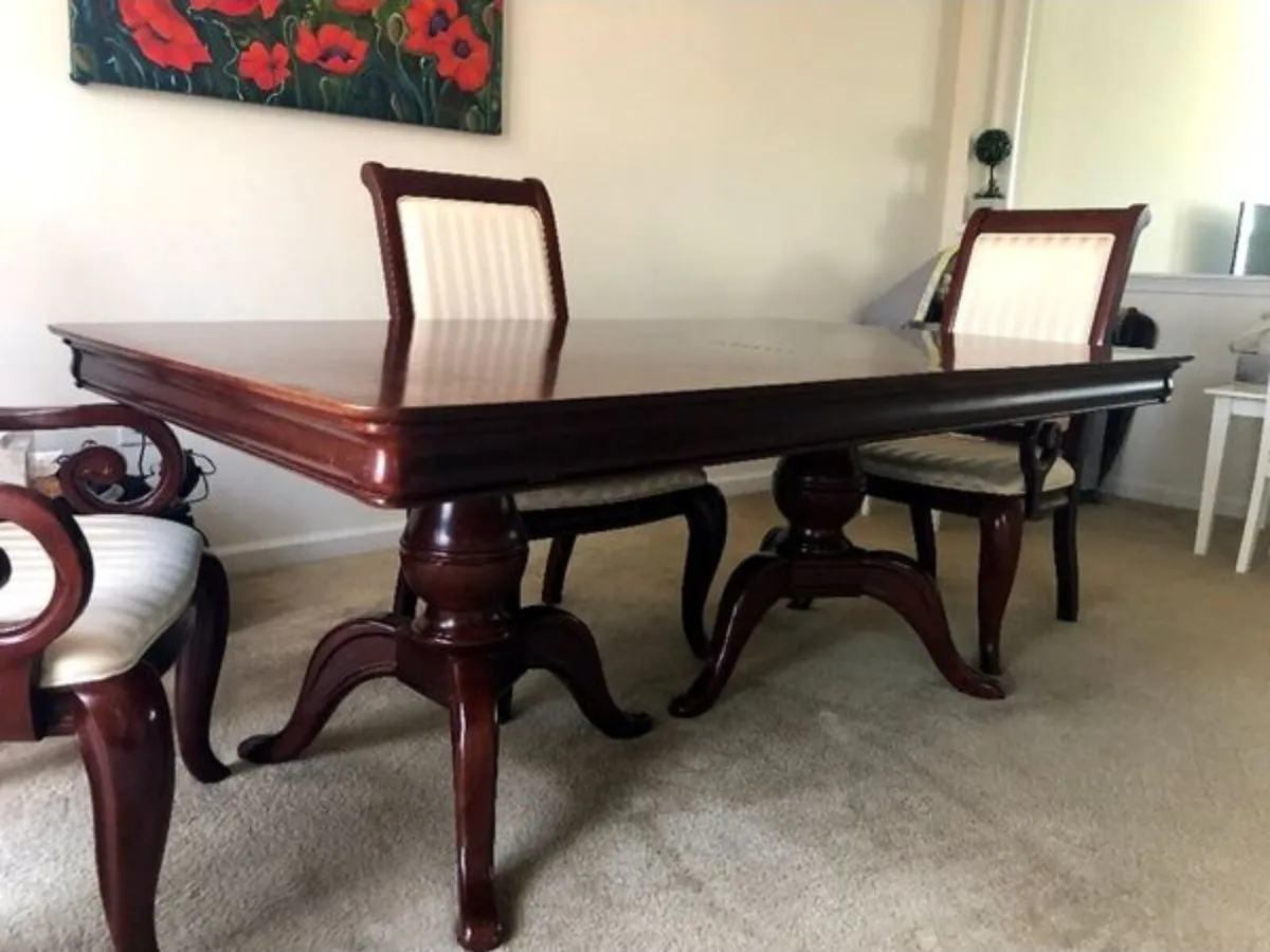 Luxury Cherrywood Dining Table w/ 6[2 King] Chairs - Image 2