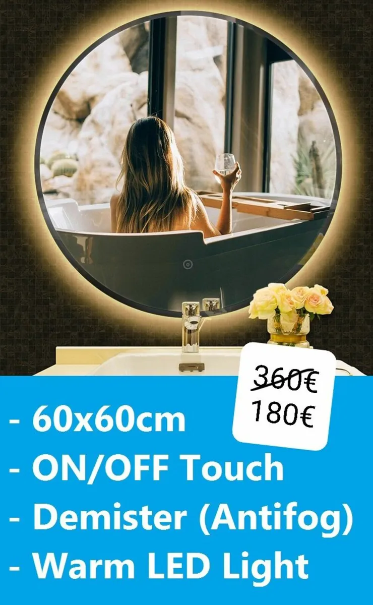 LED Bathroom Mirror 60x60cm - Image 2