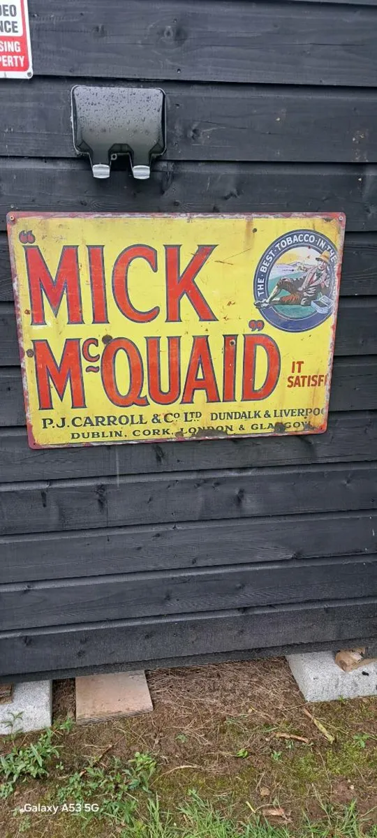 Large  mick mc quiad metal sign - Image 1
