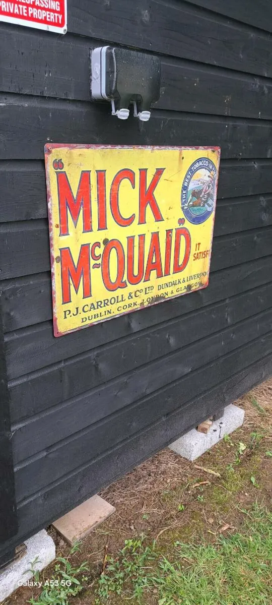 Large  mick mc quiad metal sign - Image 2
