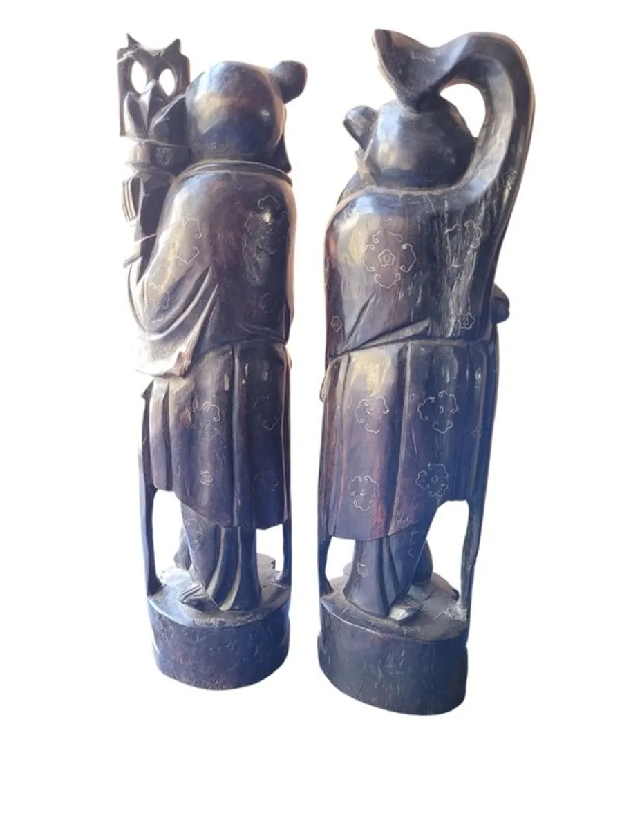 A Pair Of Antique Wooden Sculptures - Image 2