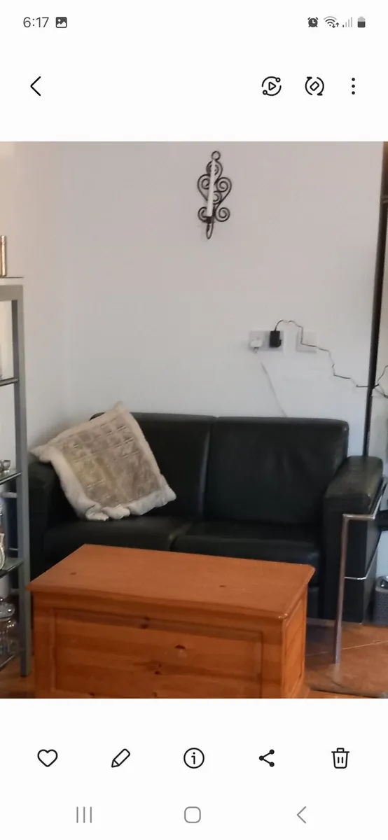 Leather chrome  2 seater couch - Image 1