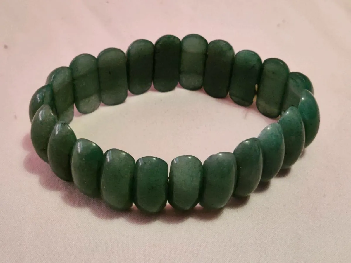 CHUNKY & WIDE SIZED , Real Jade 8"Unisex Bracelet - Image 1