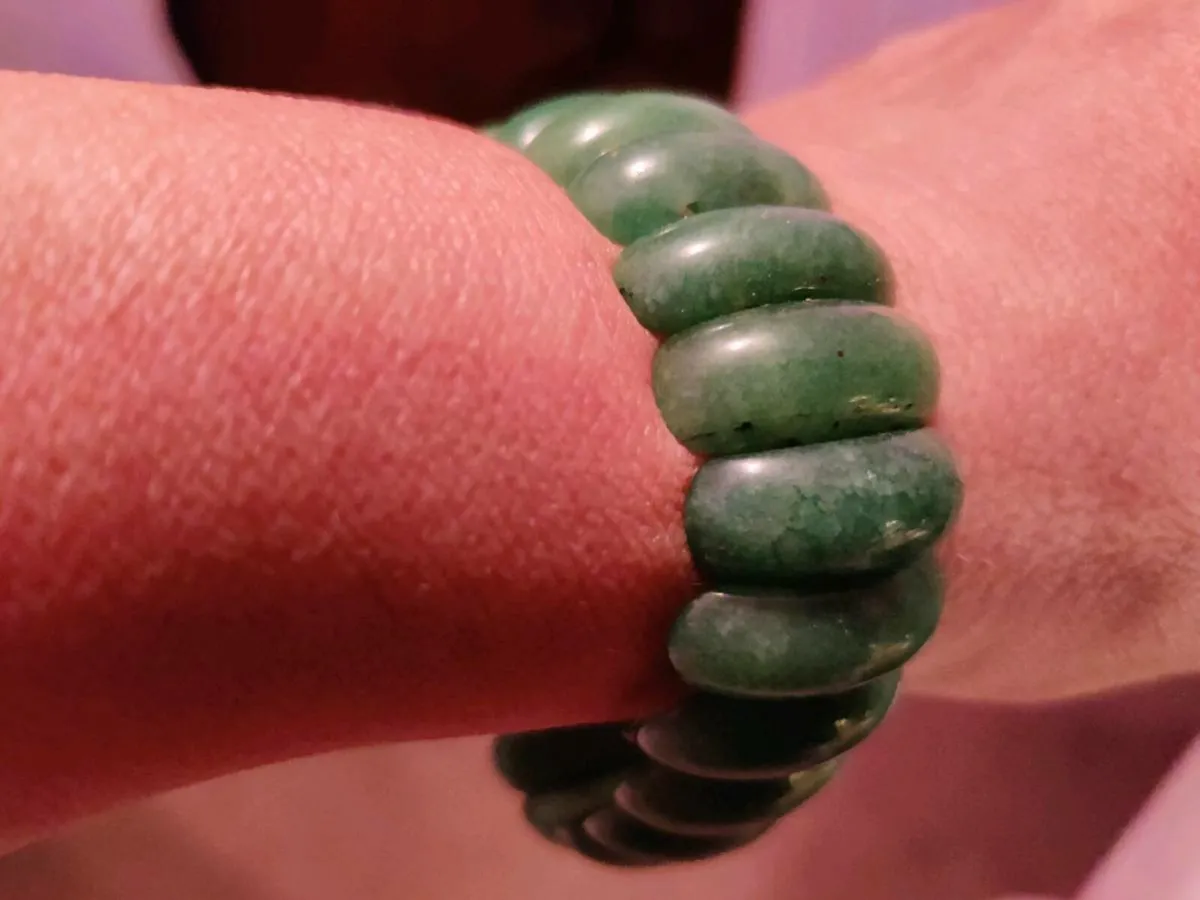 CHUNKY & WIDE SIZED , Real Jade 8"Unisex Bracelet - Image 2