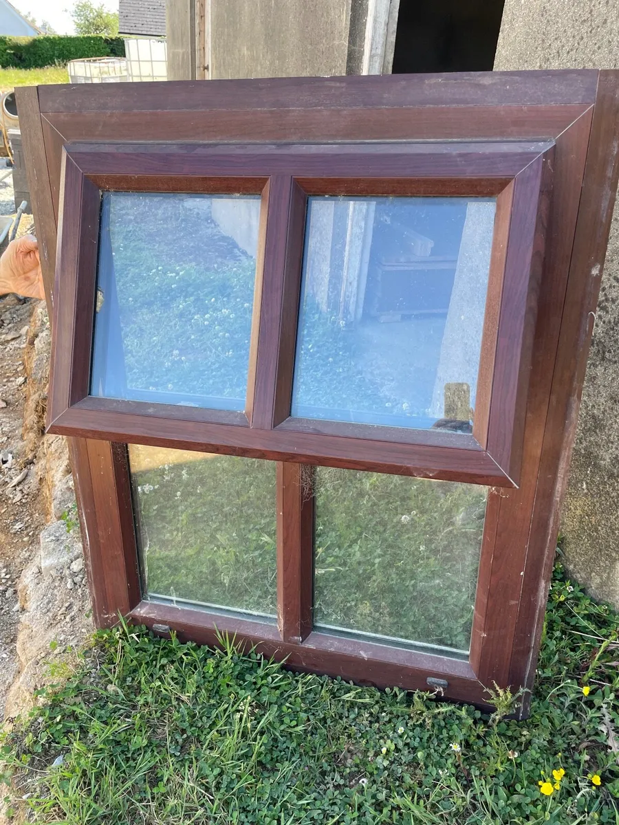 Cherry Oak PVC Top Hung Sash Double Glazed - Image 1