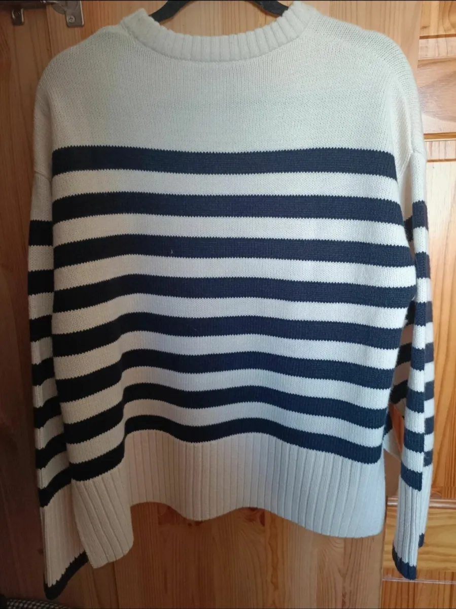Blue & White ZARA Jumper, Lightly Worn, Size S - Image 2