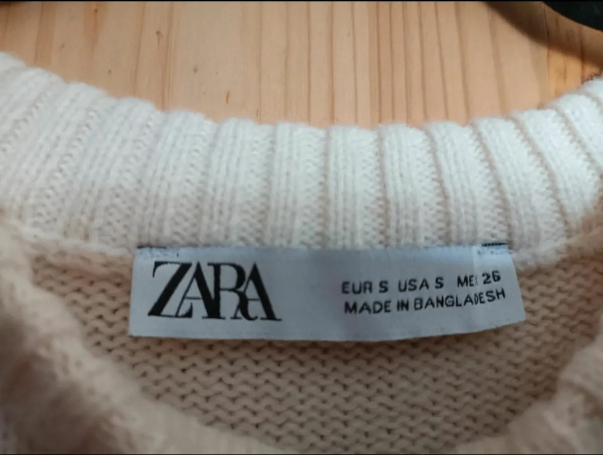Blue & White ZARA Jumper, Lightly Worn, Size S - Image 3