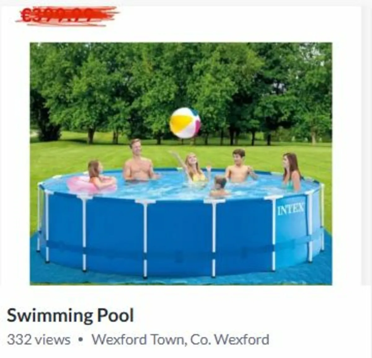 INTEX 15FT X 48 IN METAL FRAME SWIMMING POOL