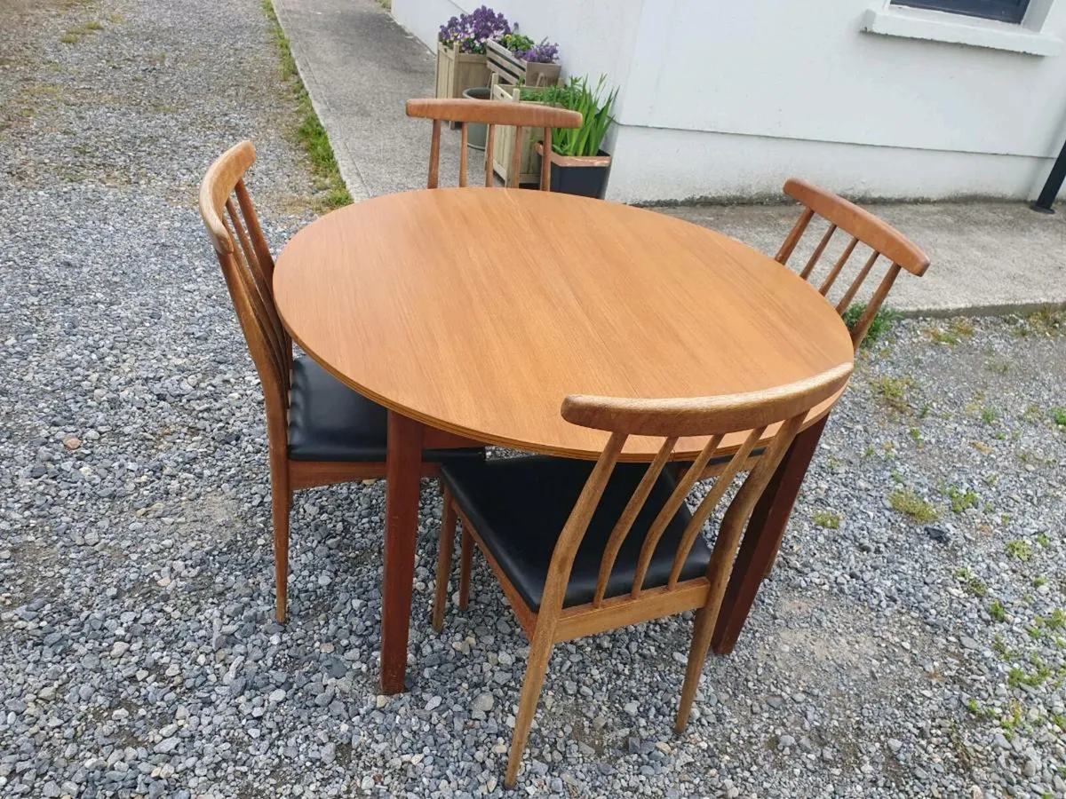Mid century teak dining set - Image 1