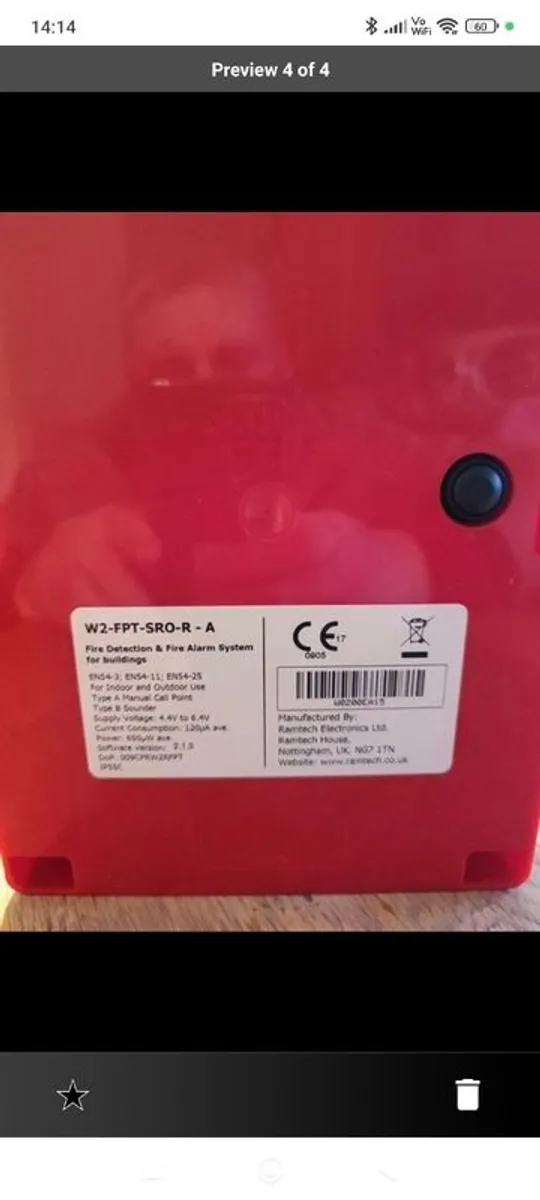 Wes+ Sounder Call Point Fire alert unit W2-FPT-SRO-R-A- - Image 4