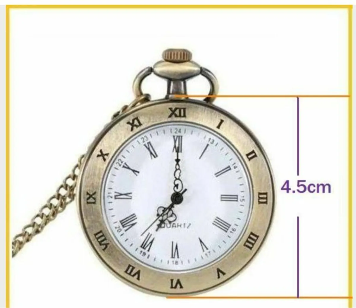 Large Dial Display, watch and chain, Free Post - Image 3