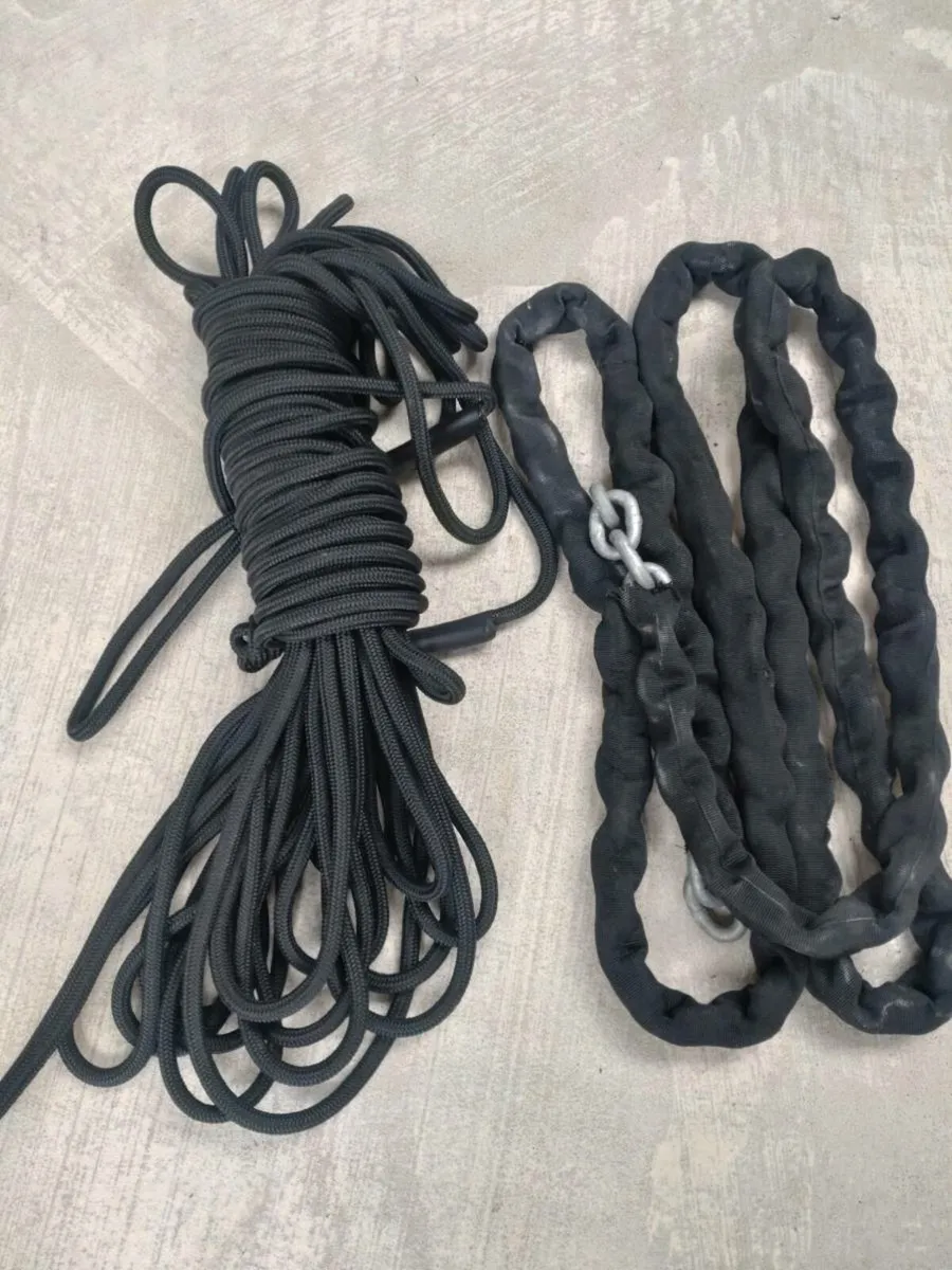 Boat anchor chain and rope