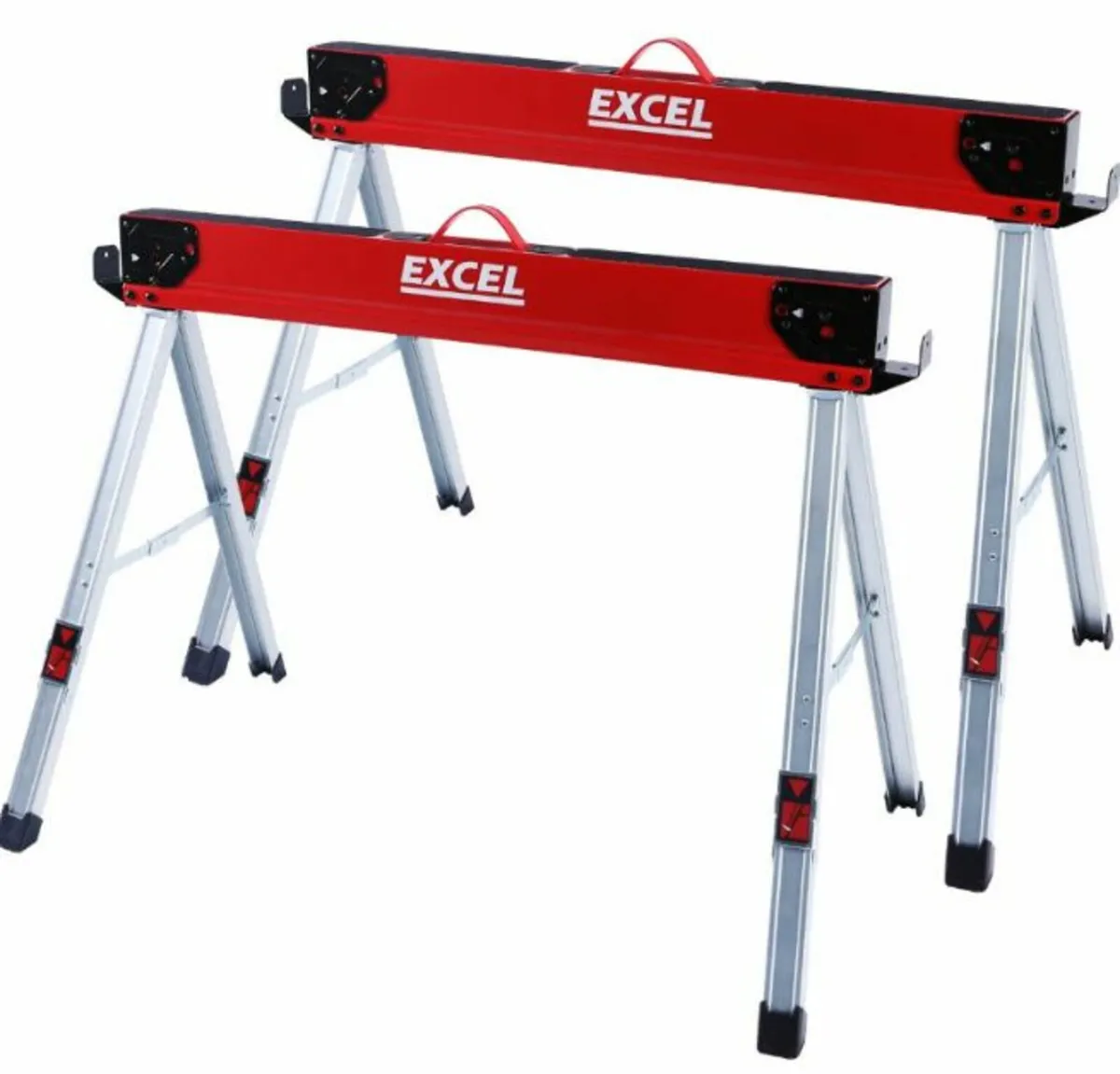 Excel 8502 Heavy Duty Steel Folding Sawhorse x2 - Image 1