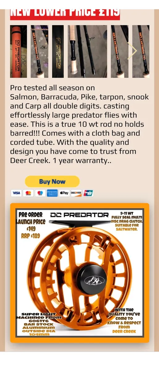 Deer Creek Predator Fly rod, reel & spare spool - Image 3