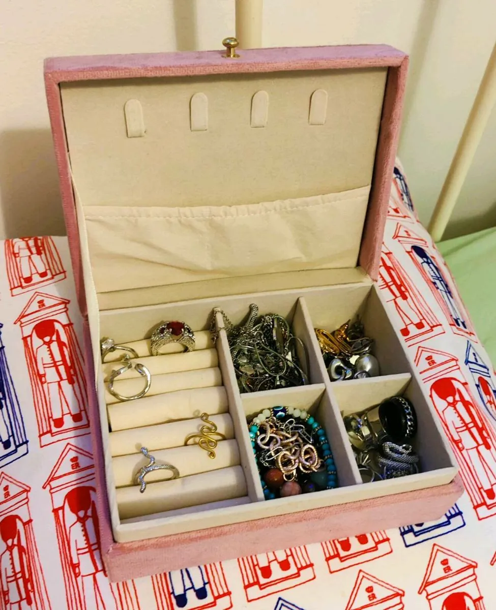 Velvet Pink Jewelry Box Organizer - Image 1