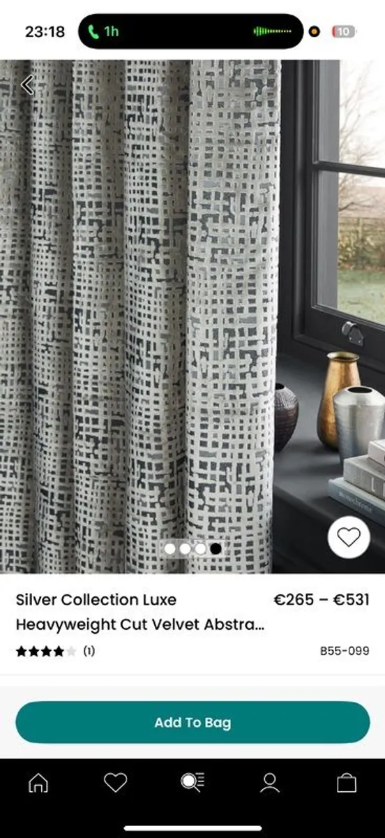 90x90 curtains silver and white and grey - Image 1