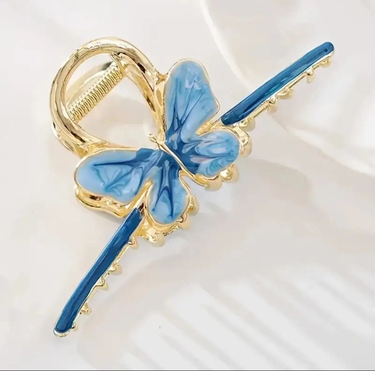 Large Metal Enamel Hair Claw Clip with Butterfly D - Image 4