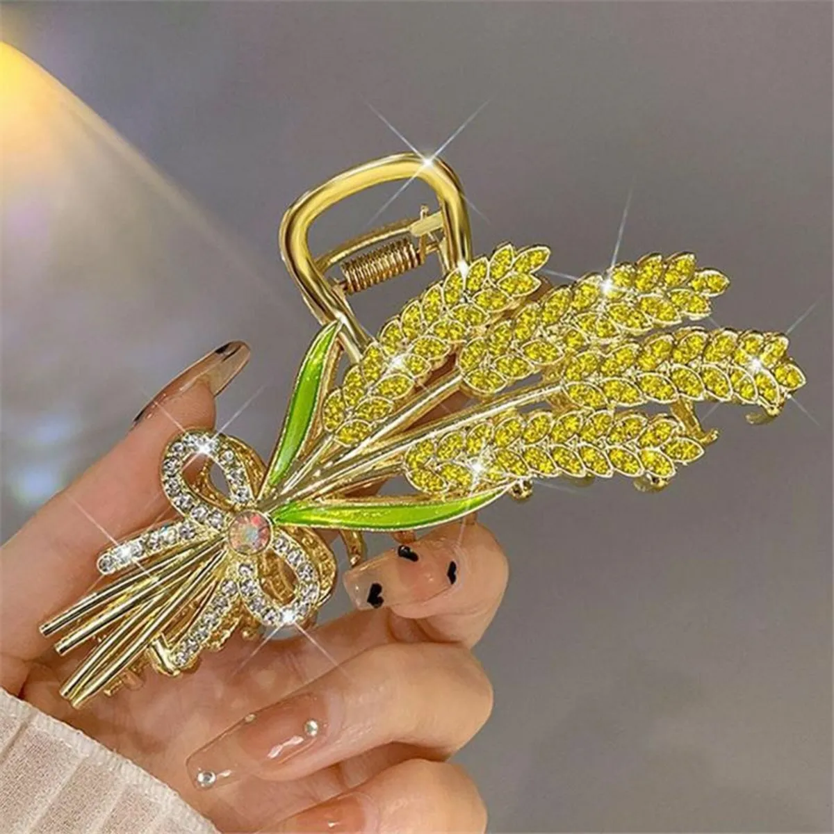 Wheat Flower Hair Claw Clip – Elegant and Nature - Image 2