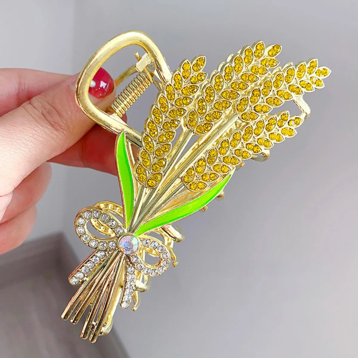Wheat Flower Hair Claw Clip – Elegant and Nature - Image 4
