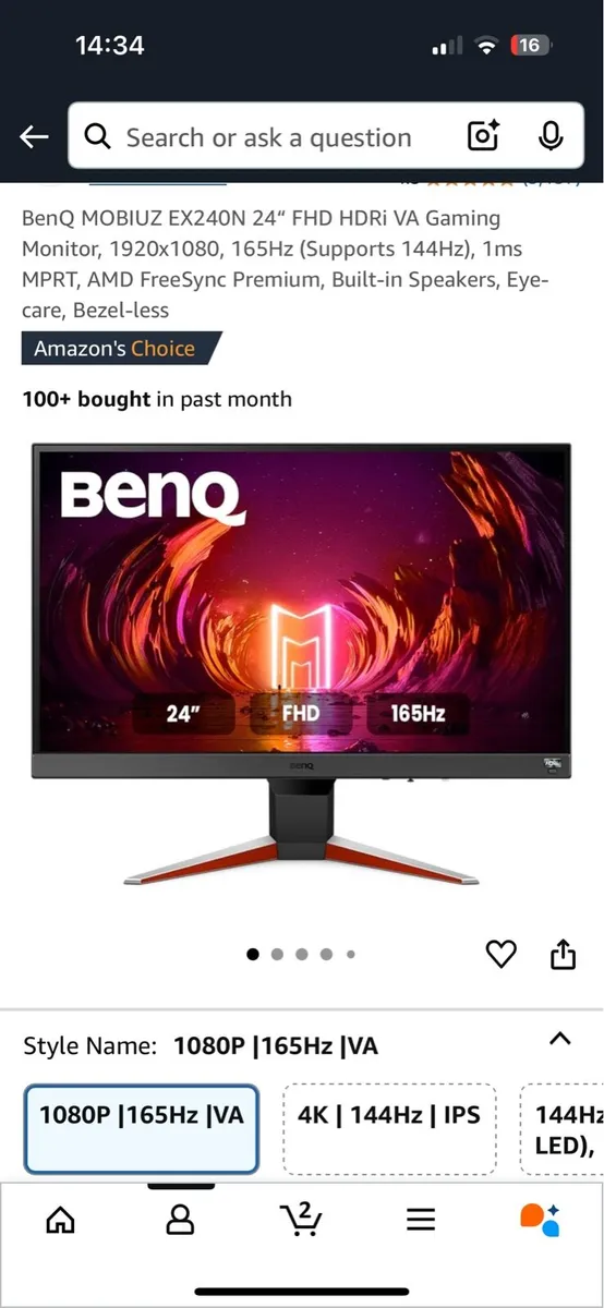 Gaming MONITOR 165hz - Image 1