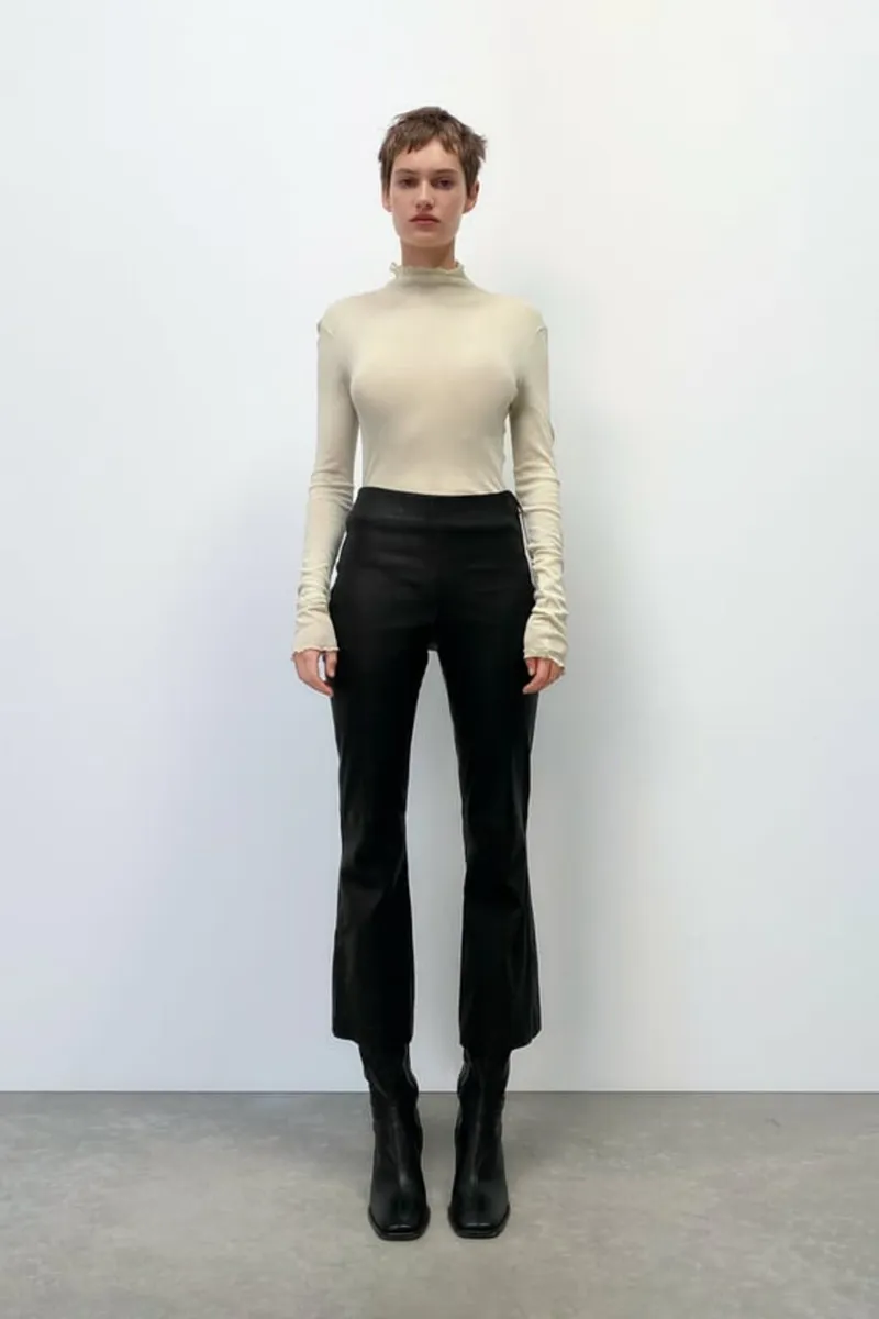Brand new Zara Leather trousers S  Black - Image 4