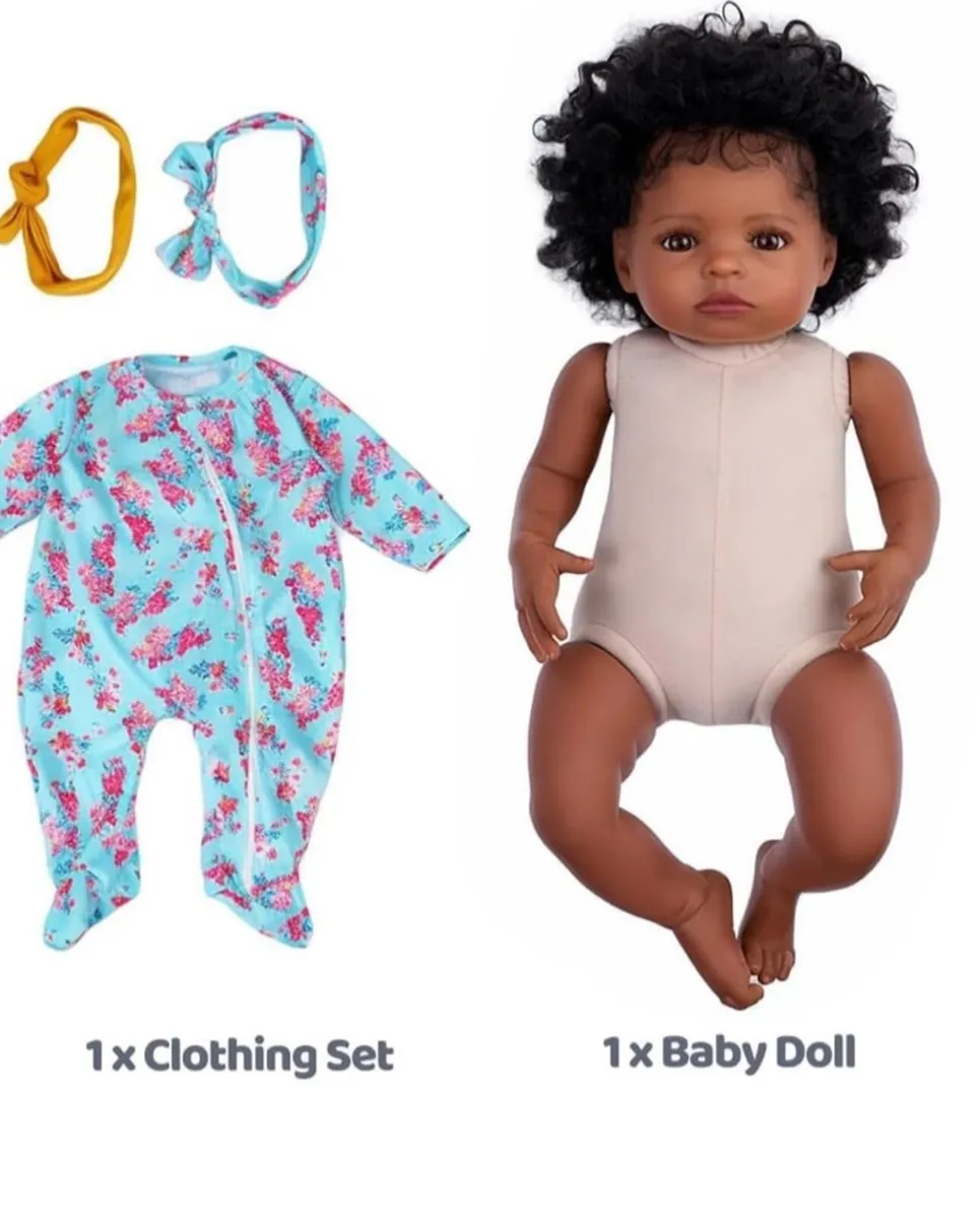Reborn Black Girl- 20-Inch Realistic Newborn - Image 2