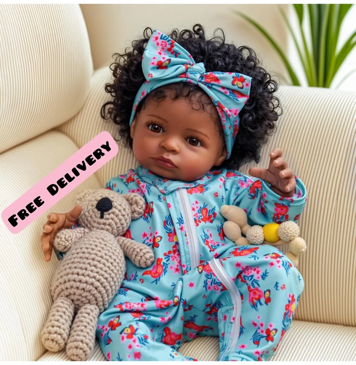Reborn Black Girl- 20-Inch Realistic Newborn - Image 1