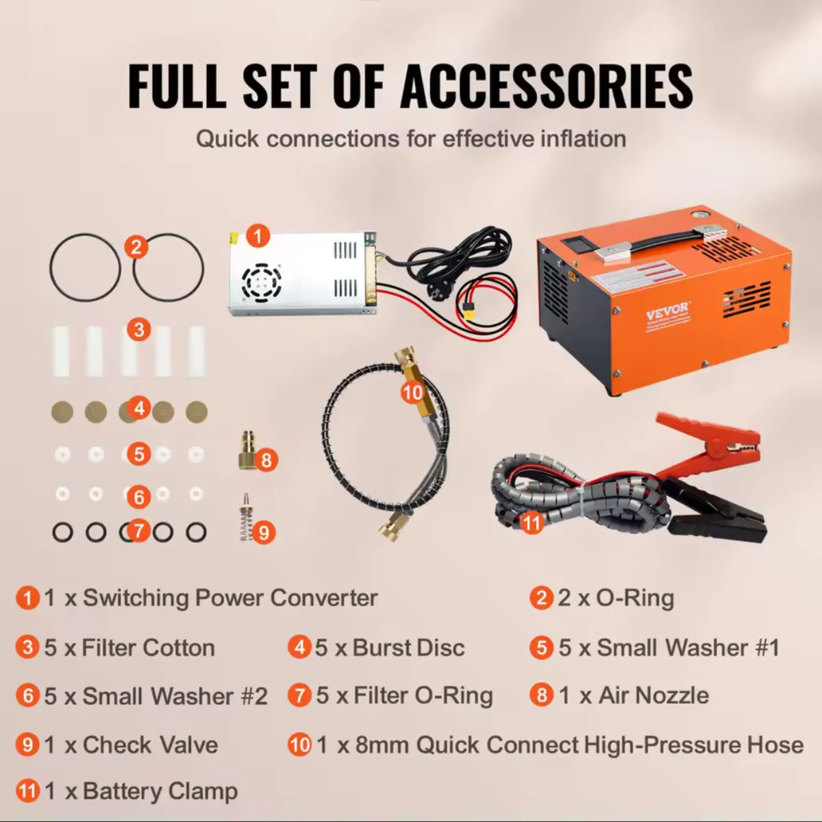 PCP Air Compressor, 4500PSI/30Mpa Portable 12v - Image 1