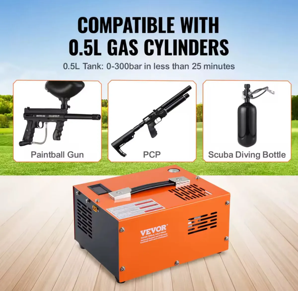 PCP Air Compressor, 4500PSI/30Mpa Portable 12v - Image 2