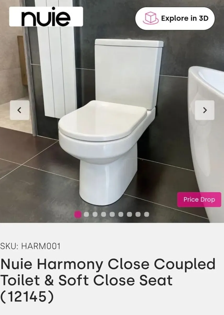 Bathoom: Harmony Close Coupled Toilet & Soft Close Seat - Image 2