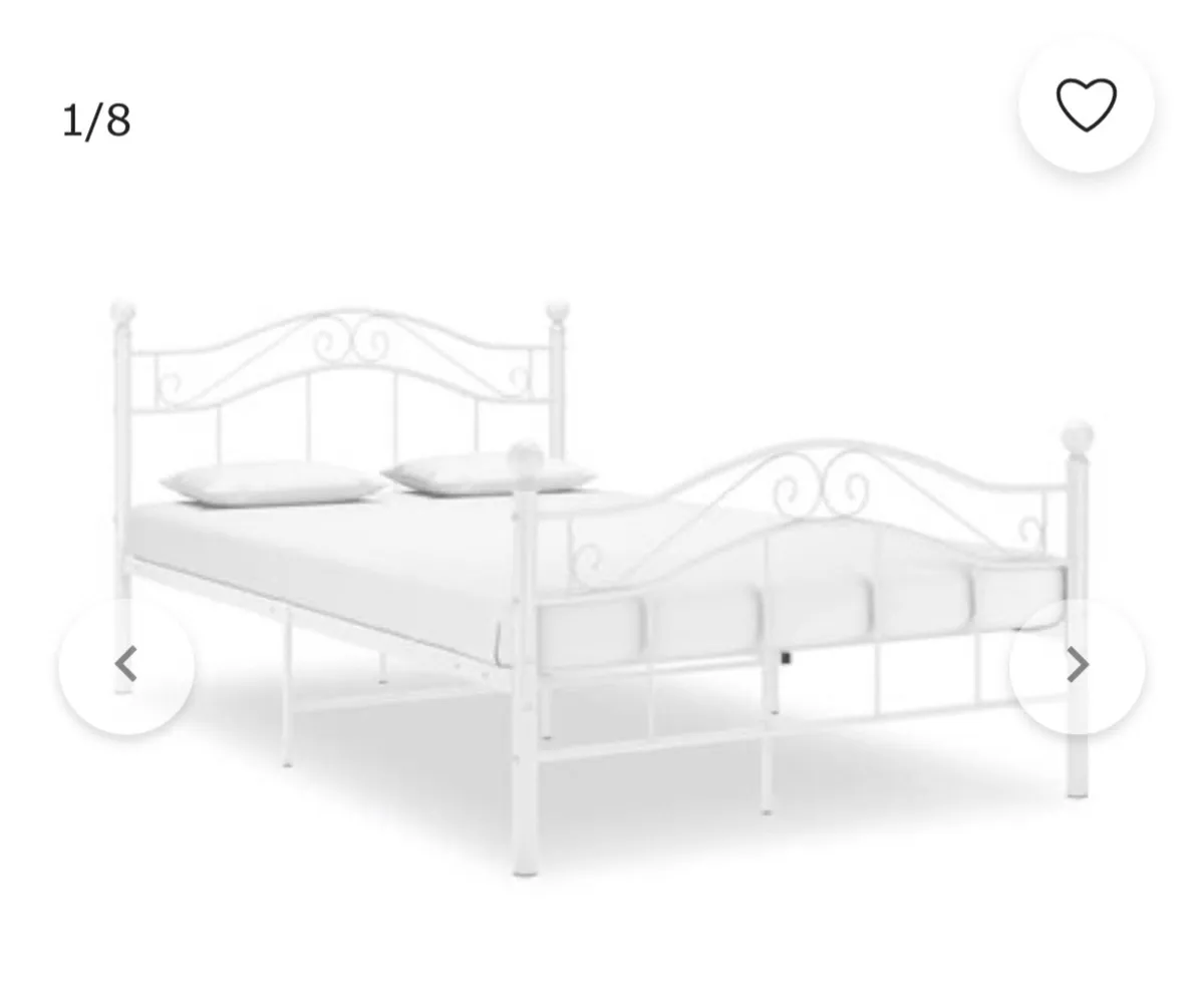 White Metal Bed Frame 4foot6