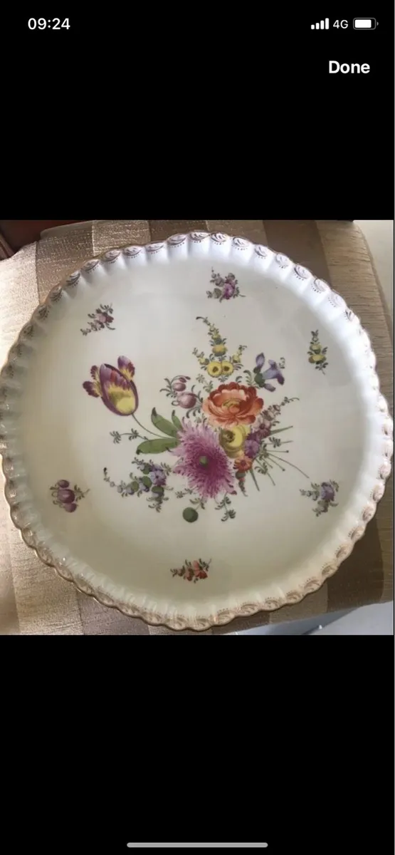 Antique Hand Painted Meissen Dish - Image 1