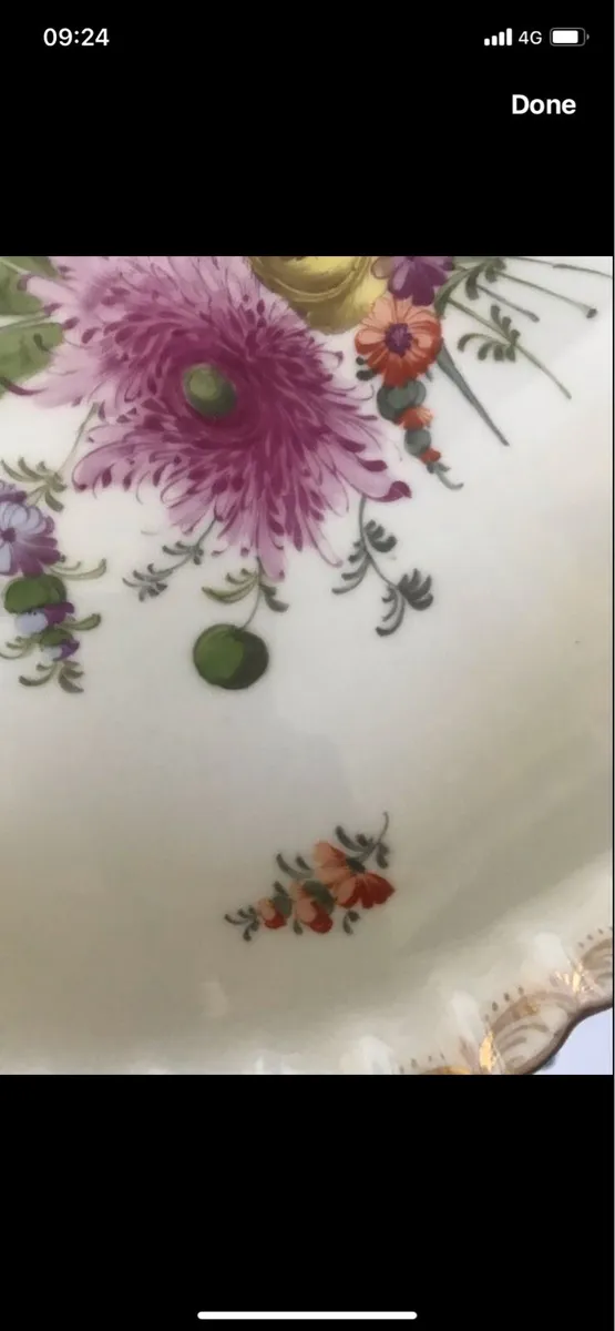 Antique Hand Painted Meissen Dish - Image 4