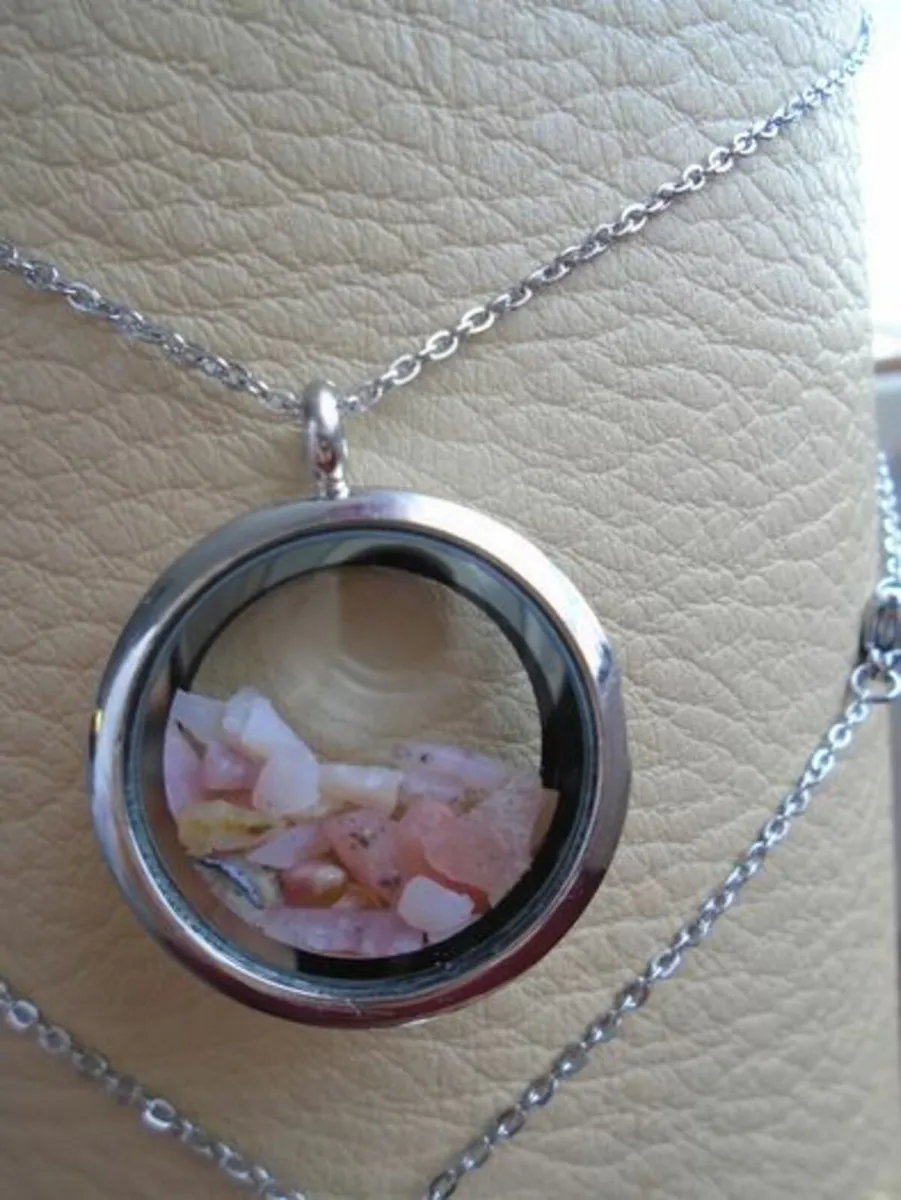 Pink Opal necklace.Floating locket,Jewellery,Gift - Image 2