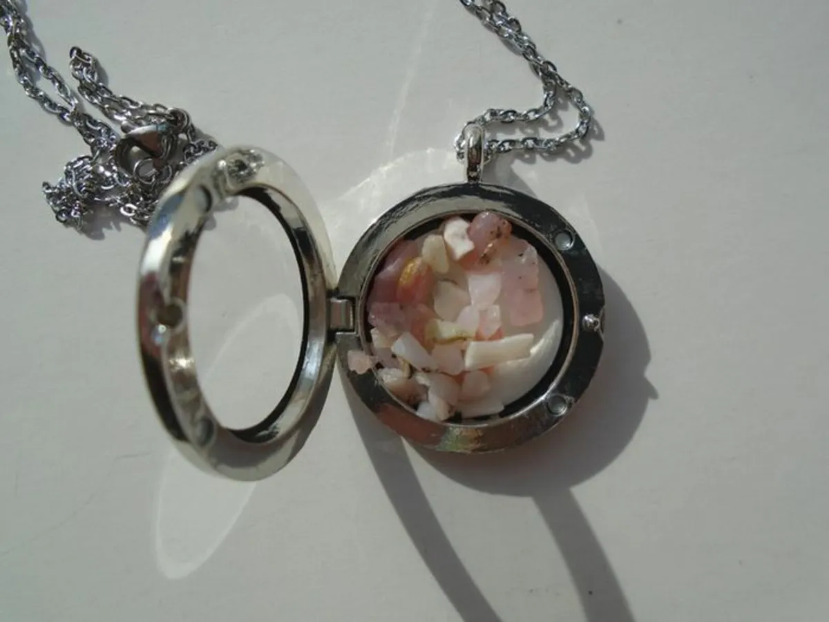 Pink Opal necklace.Floating locket,Jewellery,Gift - Image 3