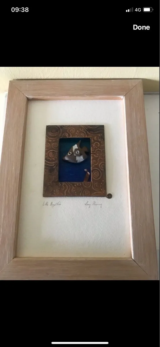 Framed Hand Crafted Fish Art Set - Image 4