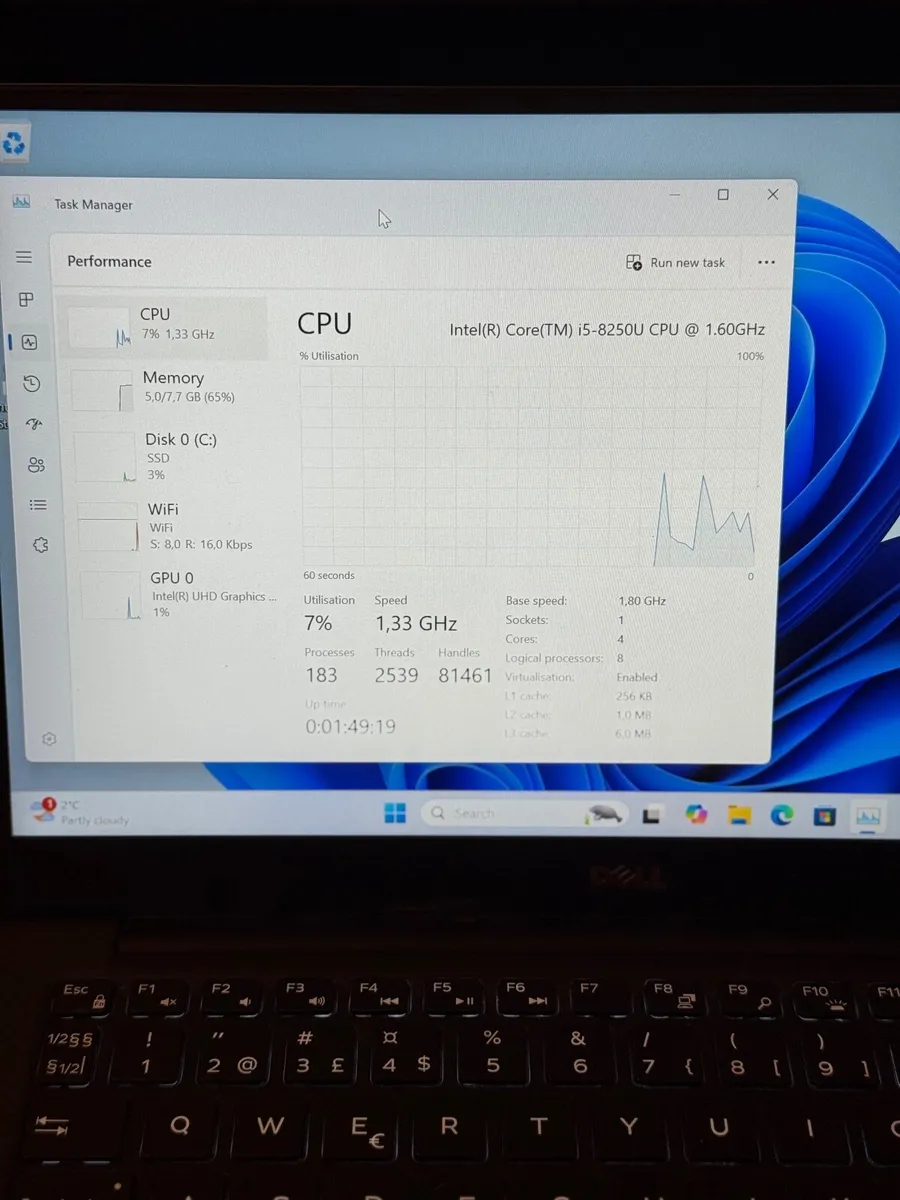Dell XPS 13 9360 Laptop i5/8GB/256SSD/QHD - Image 3