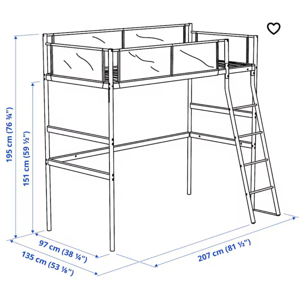 IKEA VITVAL Loft Single Bed – Great Condition - Image 2