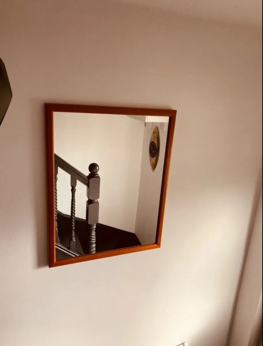 Mid Century GPlan Style Mirror 69 x 55cm - Image 1