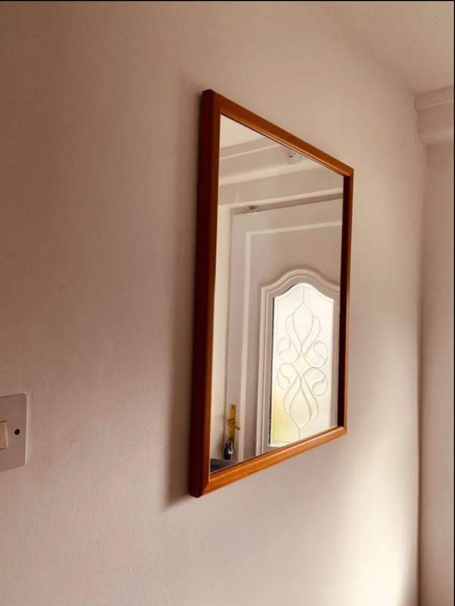 Mid Century GPlan Style Mirror 69 x 55cm - Image 2