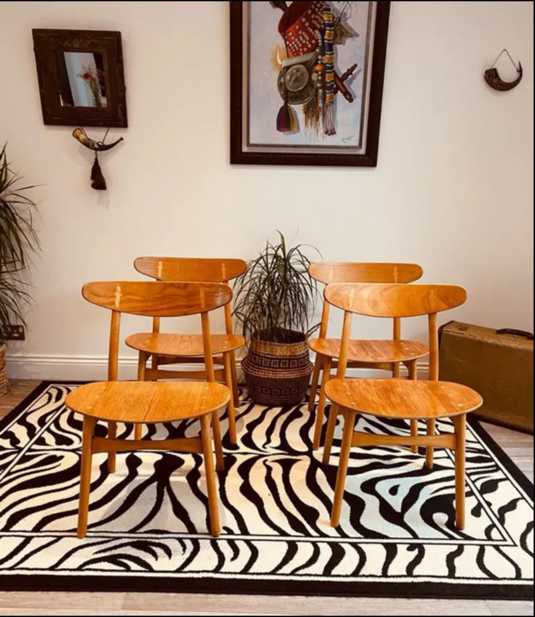 4 x Mid Century Danish Teak Dining Chairs - Image 1