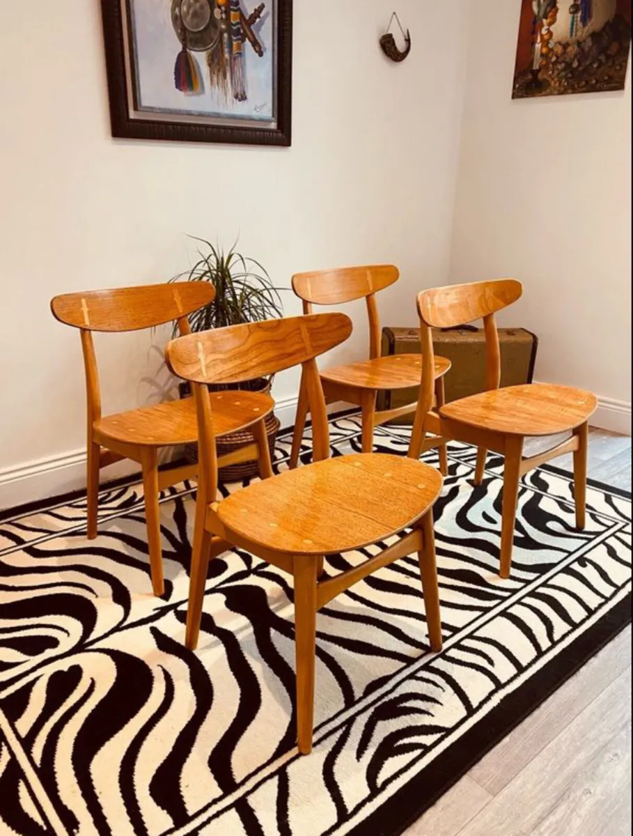 4 x Mid Century Danish Teak Dining Chairs - Image 2