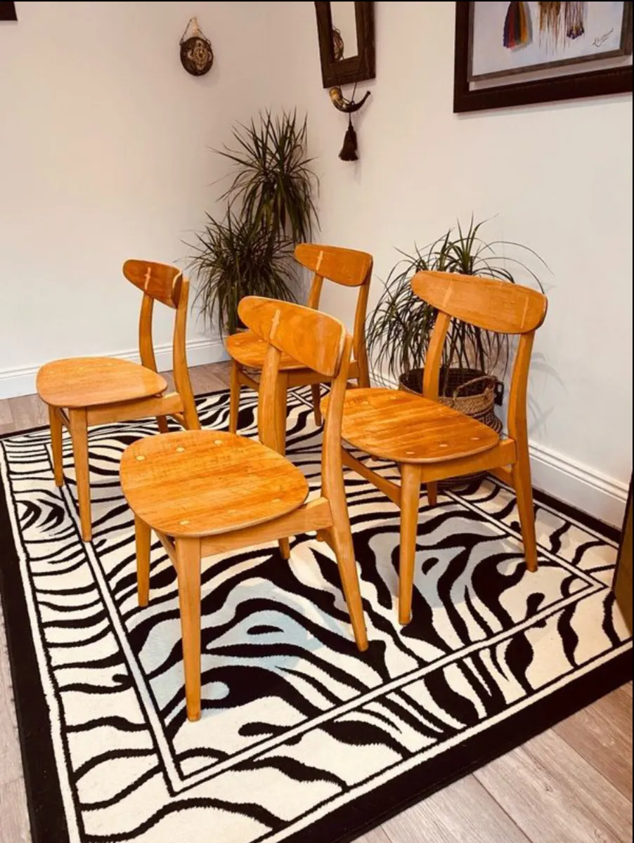 4 x Mid Century Danish Teak Dining Chairs - Image 3