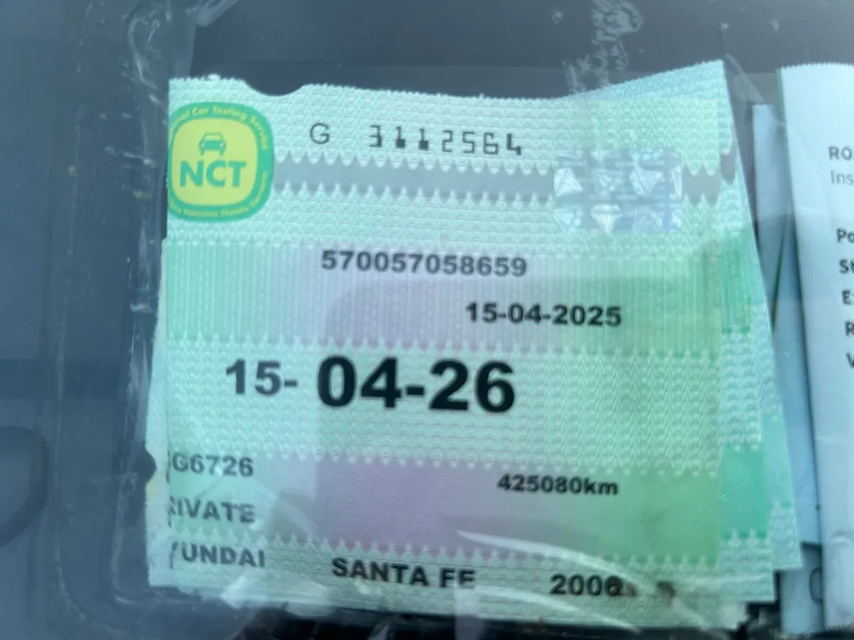 Sante Fe 7 seater Automatic Tax and NCT - Image 2
