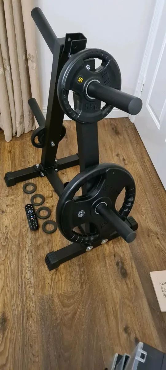 Brand new Olympic weight plate and bar storage rac - Image 1