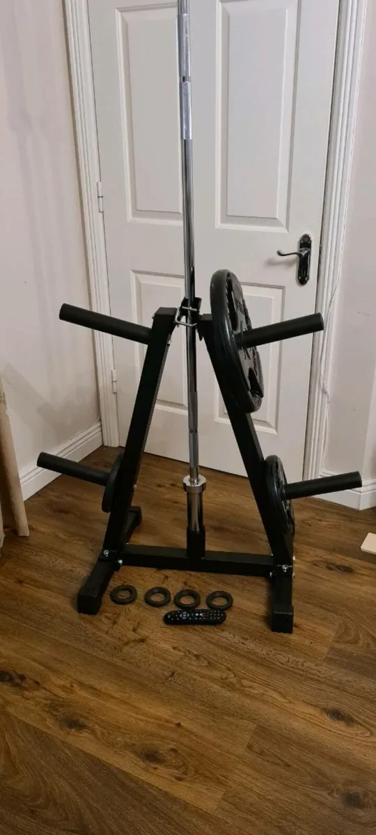 Brand new Olympic weight plate and bar storage rac - Image 4