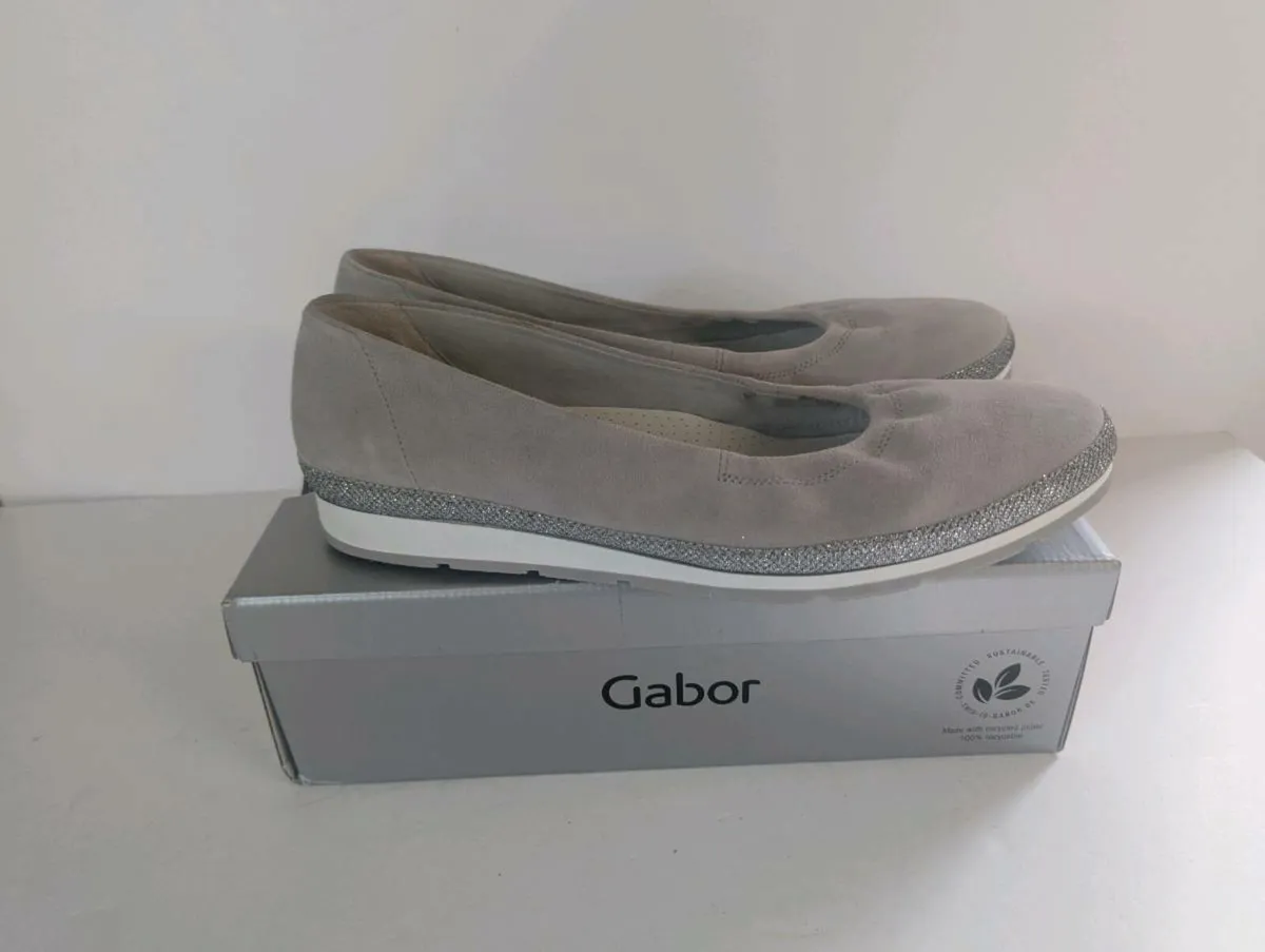 Gray Gabor Pumps UK 9/ EU 42 Velour Leather - Image 1