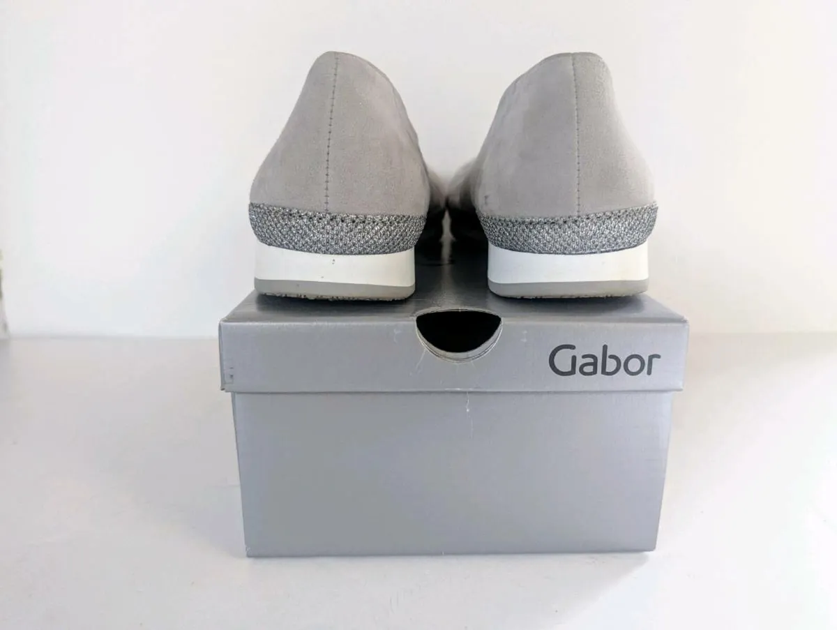 Gray Gabor Pumps UK 9/ EU 42 Velour Leather - Image 4